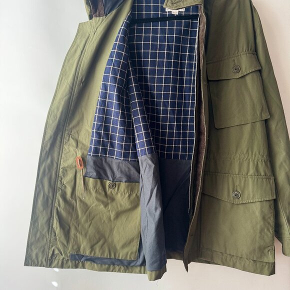 Wallace & Barnes J Crew men's large workwear utility corduroy lined green parka - Picture 12 of 12